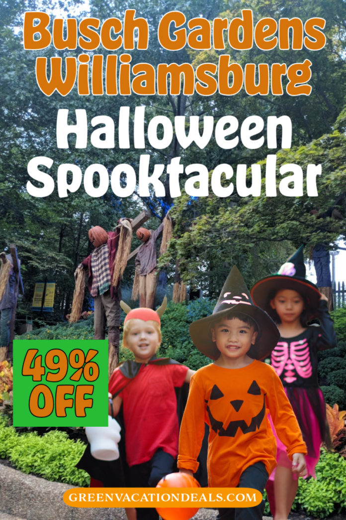 Busch Gardens Williamsburg Halloween Spooktacular Coupon Code: 49% Off the family-friendly fall event
