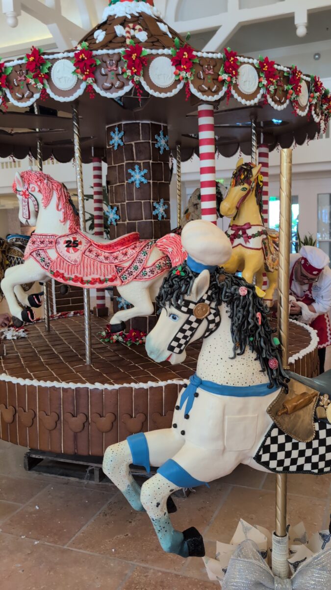 Christmas Time at Disney World: Why You Should Stay at Beach & Yacht Club A picture of the 2025 Gingerbread Carousel at Disney's Beach Club in Orlando, Florida.