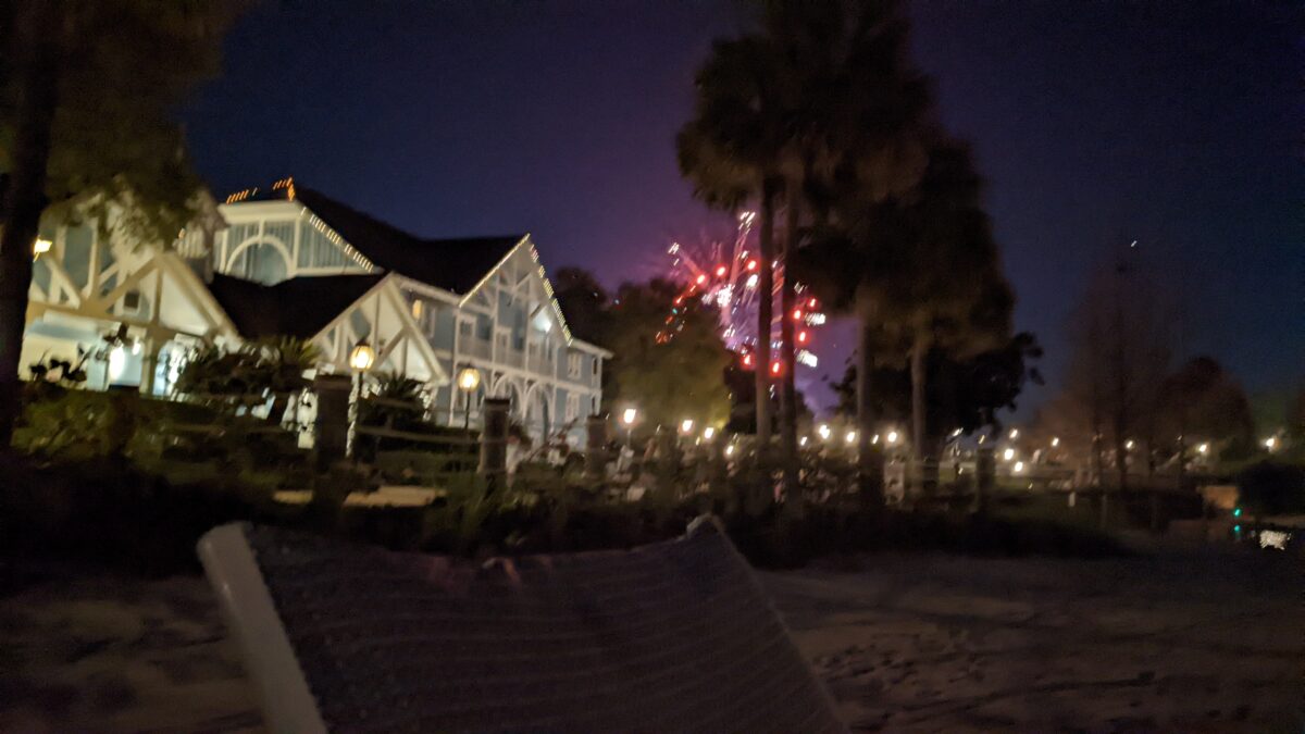 A picture of EPCOT fireworks at Disney World, which you can walk from the beach area of the Beach Club hotel.