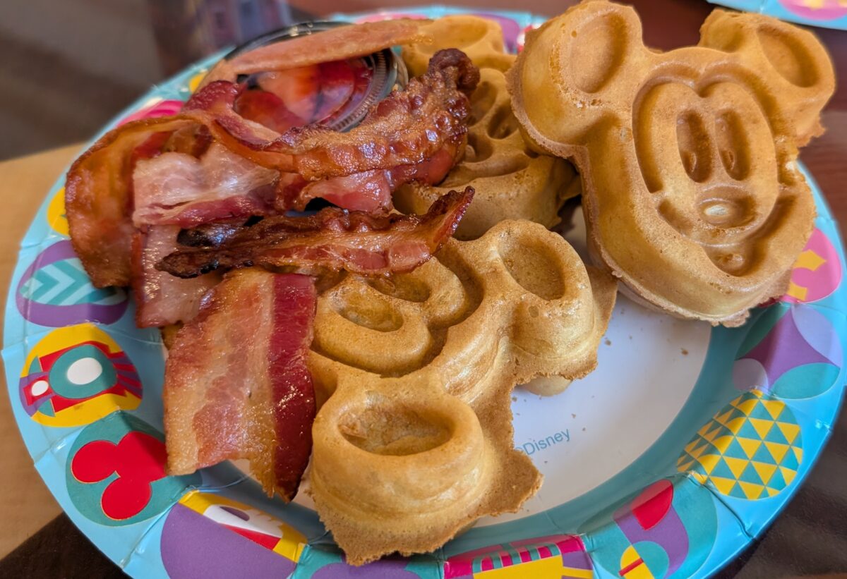 A picture of the Mickey waffles from Contempo Cafe at Disney's Contemporary Resort.