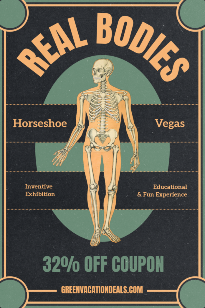 32% off coupon for Real Bodies at the Horseshoe in Las Vegas