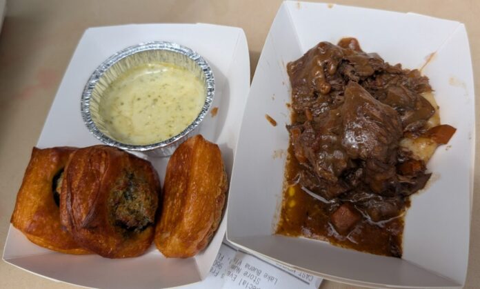 A picture of a couple of the dishes from the France global marketplace at the Epcot International Food and Wine Festival in Disney World.