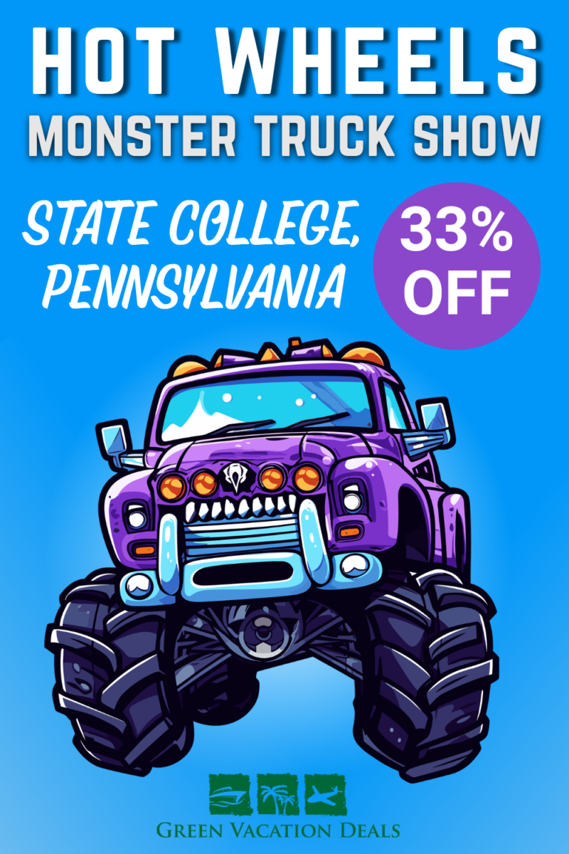Save money with a coupon or promo code for 33% off Hot Wheels Monster Truck Show in State College, Pennsylvania