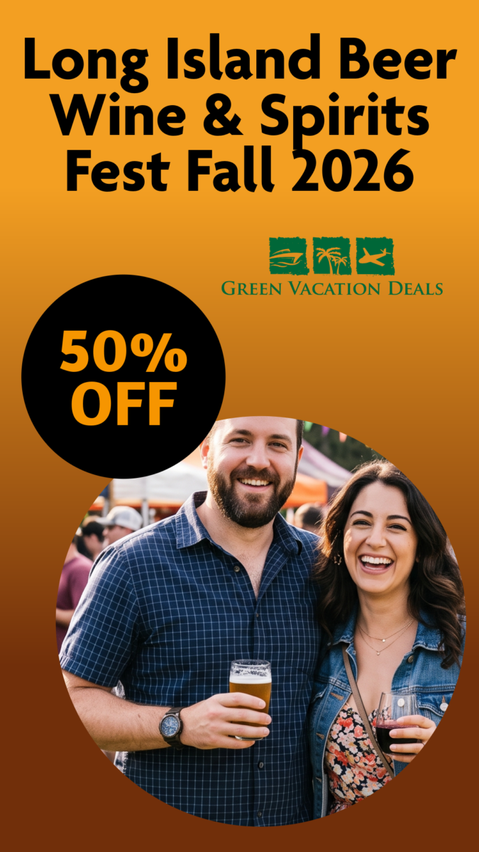Long Island Beer Wine Spirits Fest Fall 2026 Coupon Save 50% off a ticket for the Fall 2026 Long Island Beer Wine and Spirits Fest