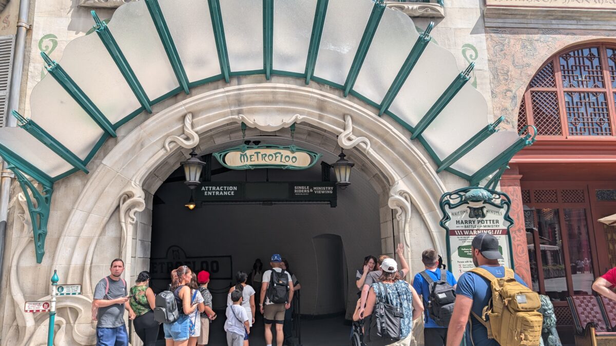 Harry Potter and the Battle at the Ministry Ride entrance in Epic Universe