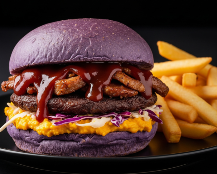 A picture of Pumpkin-spiced Coffee Barbecue Pork Sandwich, something you can order from the Plaza Restaurant at Magic Kingdom during Mickey's Not So Scary Halloween Party.