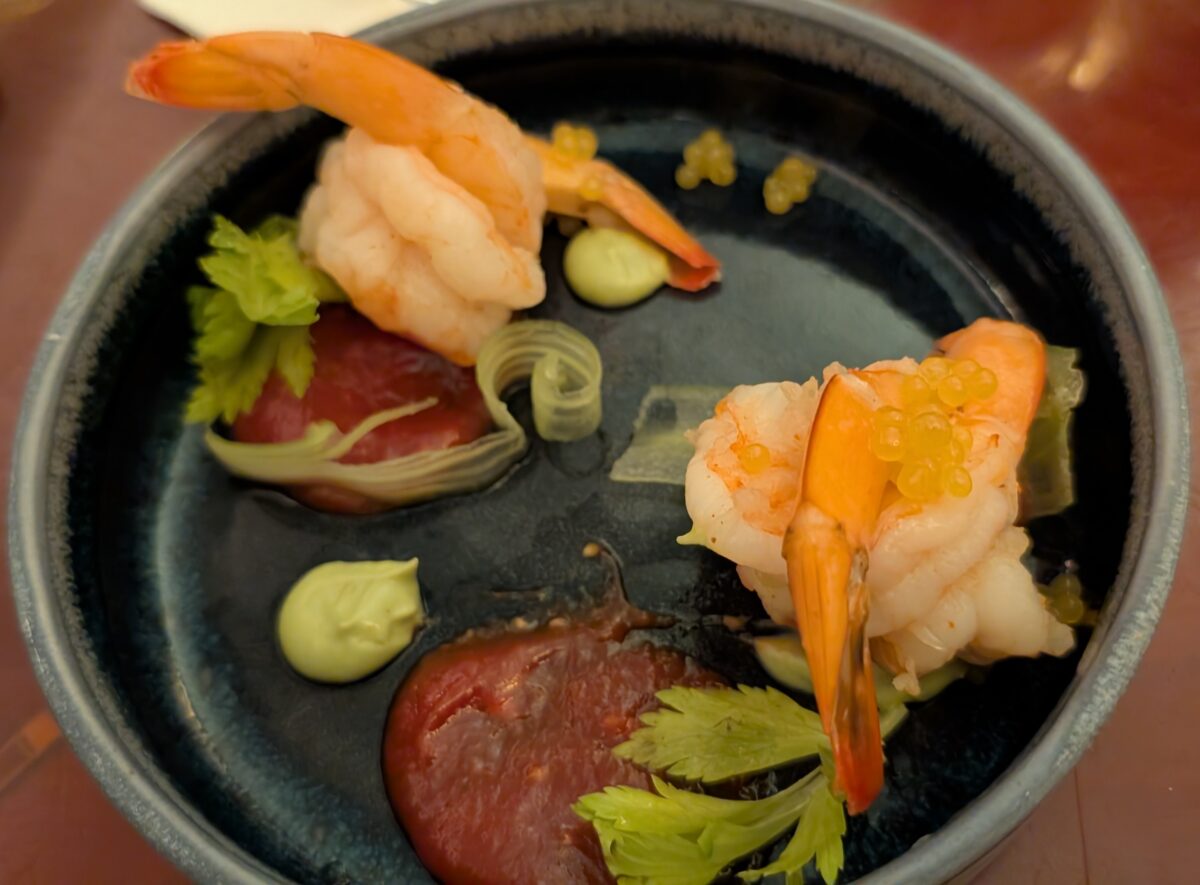 A picture of a shrimp cocktail from Jazzy Holidays at Jollywood Nights in Disney World.