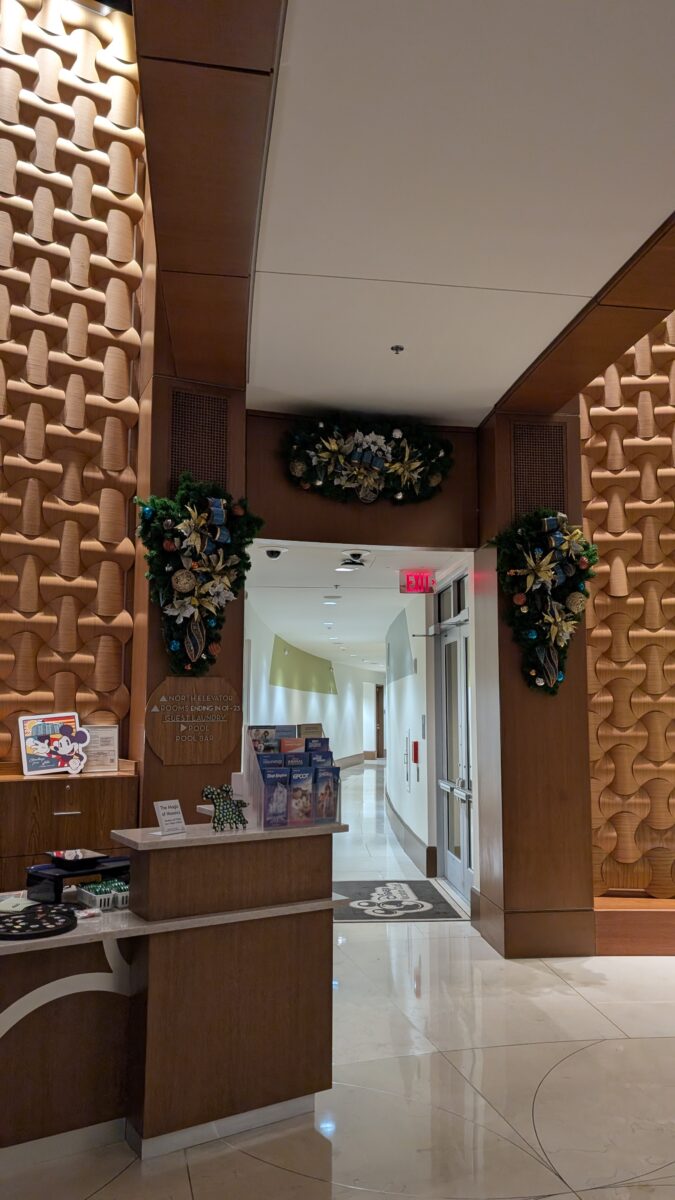 A picture of wreaths from Bay Lake Tower at Disney's Contemporary Resort in Orlando, Florida.