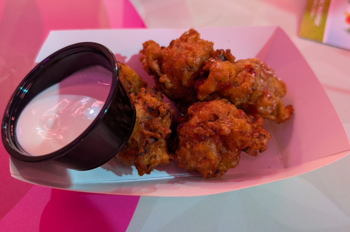 A picture of the Cronch Fritters which are sold during the Epcot International Flower and Garden Festival at Disney World