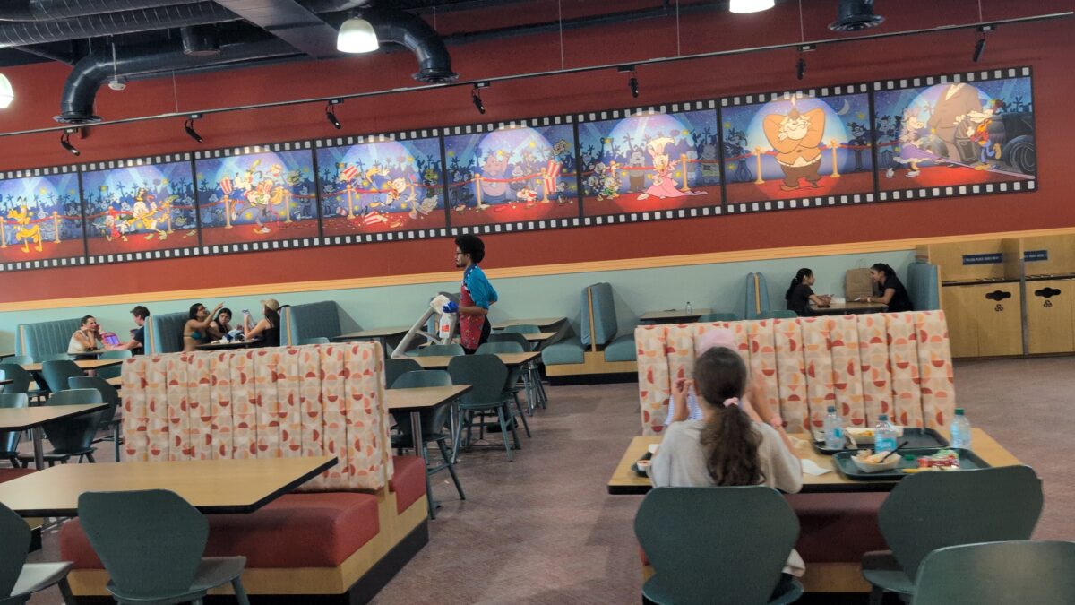 I love the decor at the All Star Movies food court at Walt Disney World Resort in Orlando, Florida.