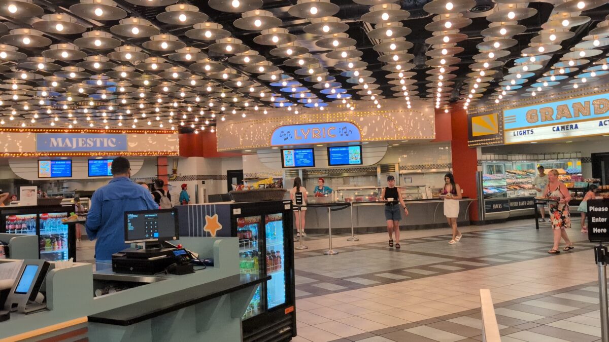 I love how the different sections where you order food at All Star Movies is themed to different famous movie theaters.