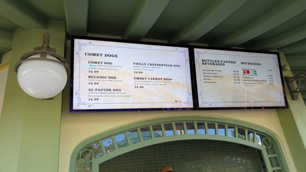 Comet Dogs is a quick service dining kiosk at Celestial Park, one of the "universes" at Universal Orlando's Epic Universe theme park.