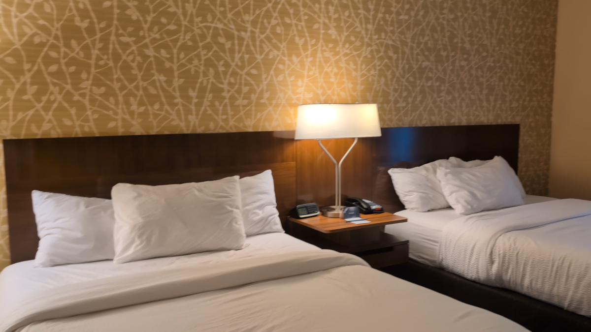 A picture of the beds at a two queen bedroom at Fairfield Inn & Suites by Marriott Asheville Tunnel Road
