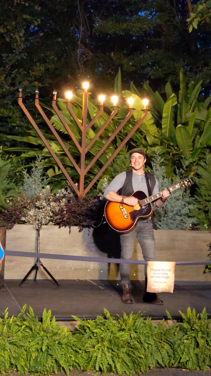 Hanukkah storyteller at Epcot's Festival of the Holidays