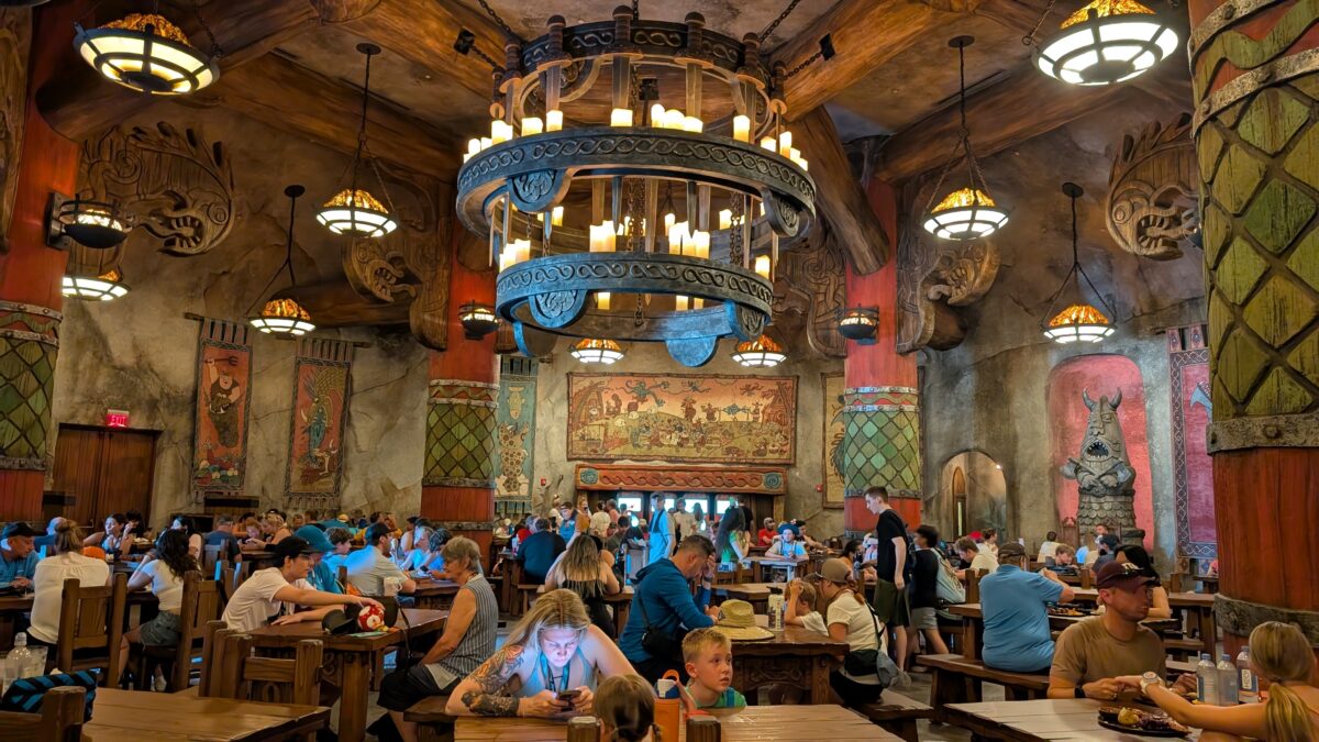 A picture of Mead Hall, a quick service dining option at Epic Universe at the Universal Orlando Resort.