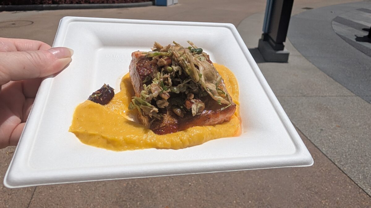 The Bramblewood Bites global marketplace at the Epcot Food and Wine Festival at Disney World has a great river trout.