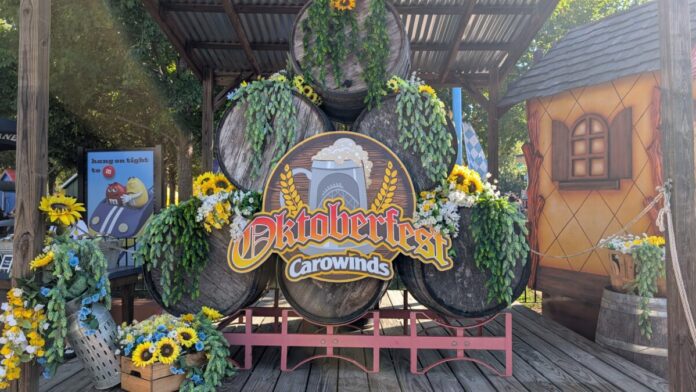 Oktoberfest Carowinds Display inside the theme park