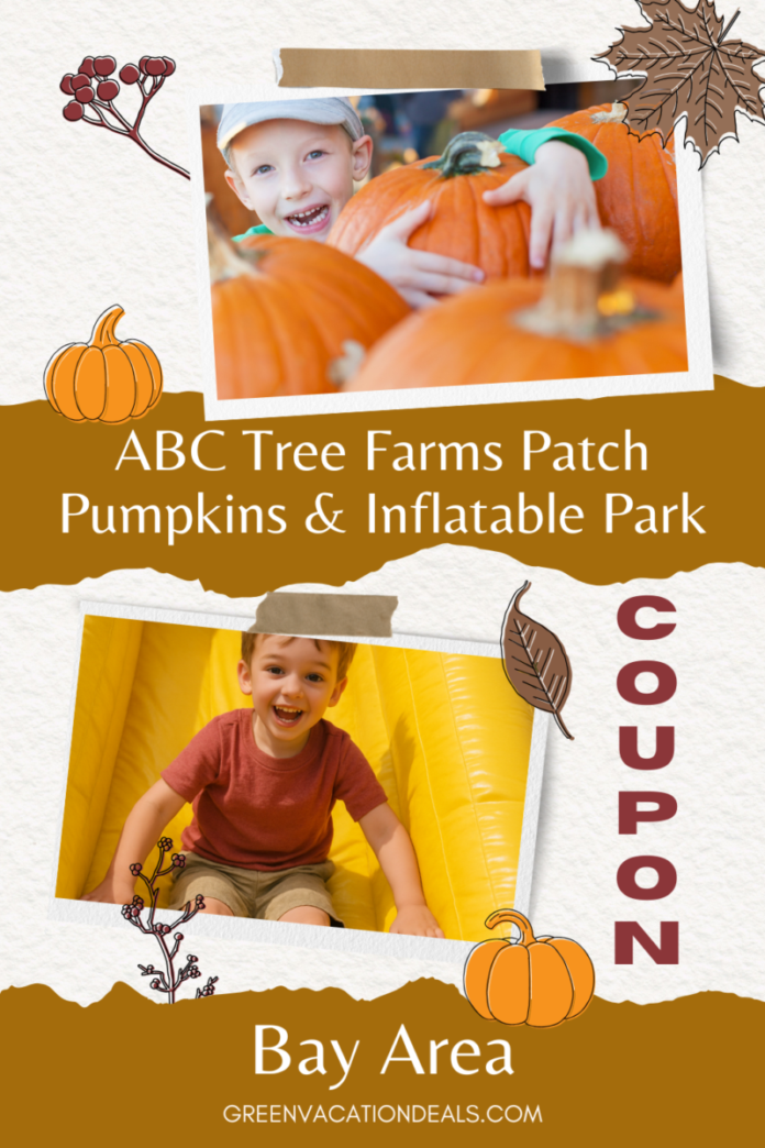 Coupon for Inflatable Park Jump Passes at Pick of the Patch Pumpkins at ABC Tree Farms in the Bay Are