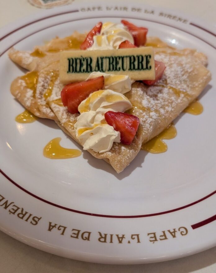 A picture of the Bièraubeurre Crêpe from Café L'air De La Sirene at Epic Universe in the Universal Orlando Resort