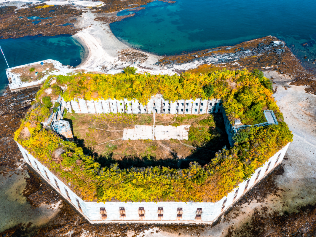 Fort Gorges in Portland, Maine, shot taken from above