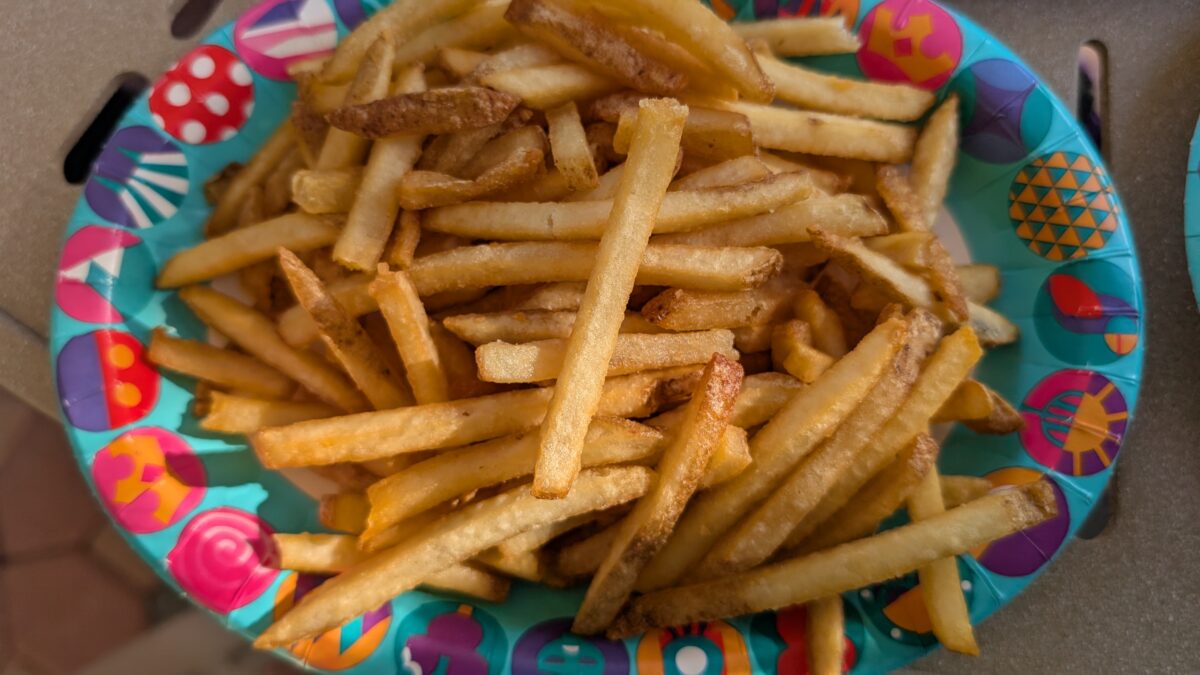 Our meals at the Sand Bar at Disney's Contemporary Resort came with a side of a plate of French Fries.