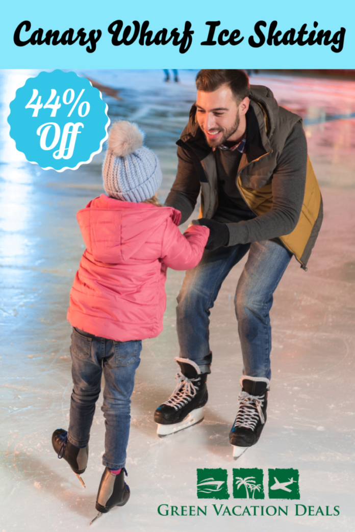Save 44% off ice skating at the Ice Rink Canary Wharf in London
