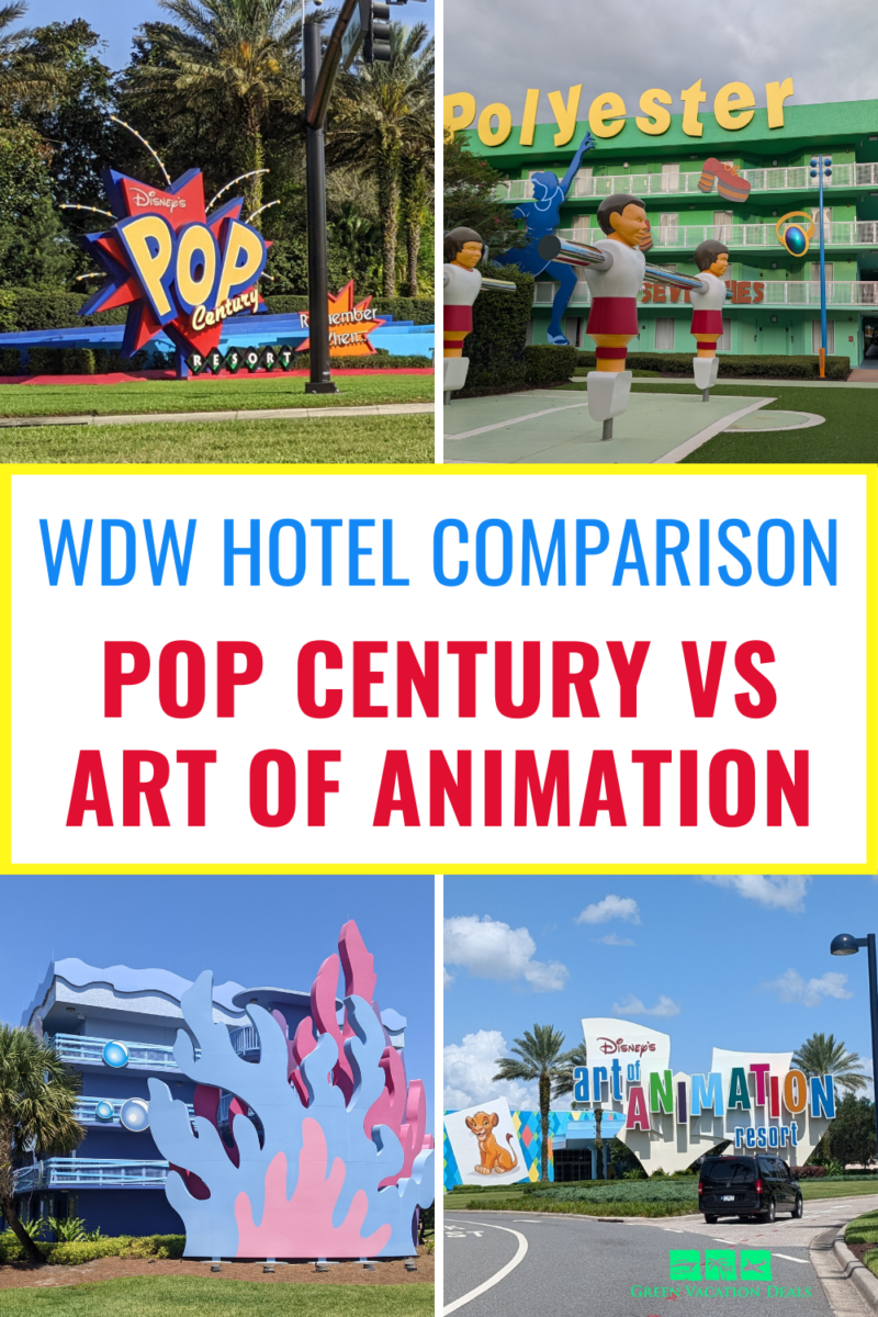 WDW Hotel Comparison of Pop Century vs Art of Animation