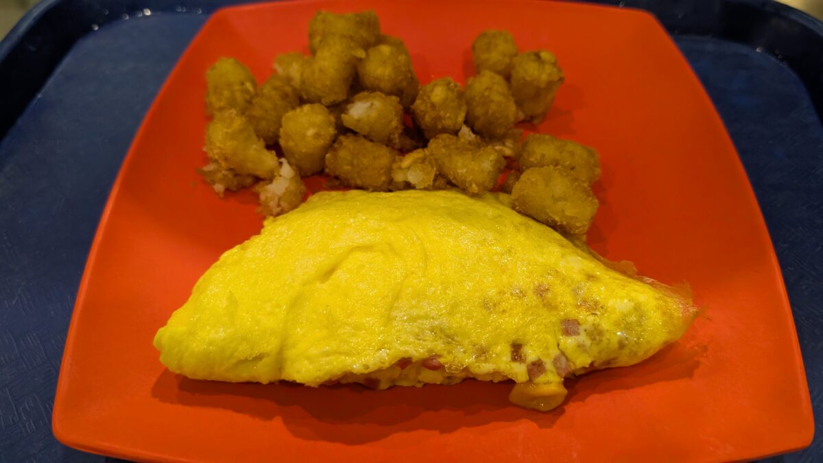 A picture of the Ham & Cheese Omelet from Landscape of Flavors at Disney World's Art of Animation Resort