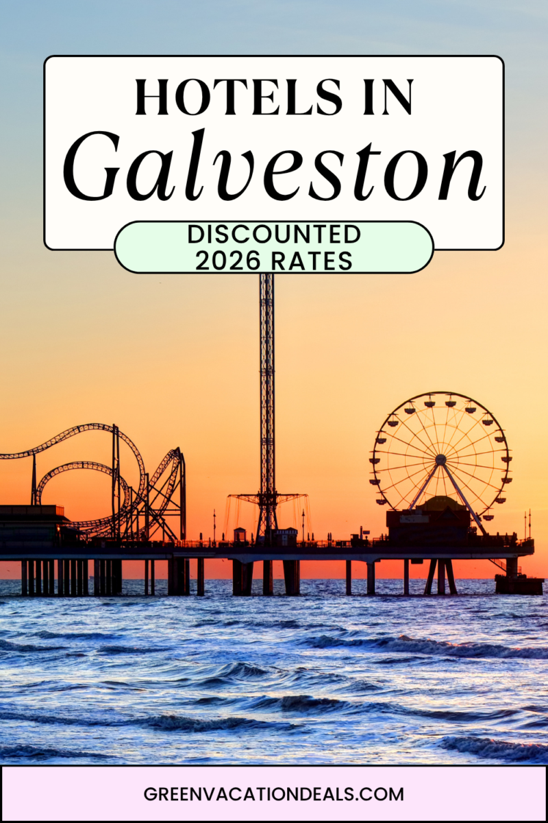 Discounted 2026 nightly rates for hotels in Galveston, Texas