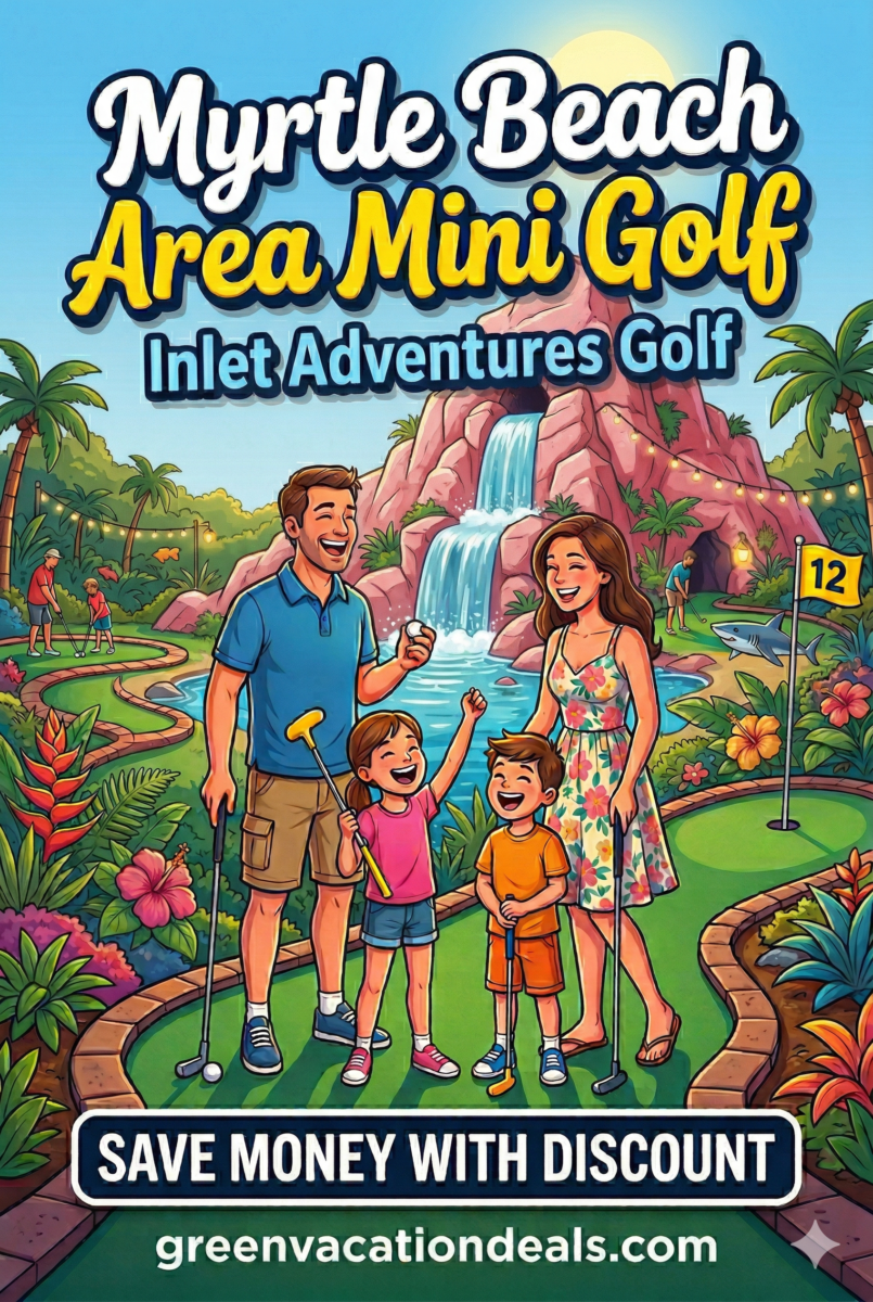 How to save money with a discount on Inlet Adventures Golf (Myrtle Beach Area Mini Golf)