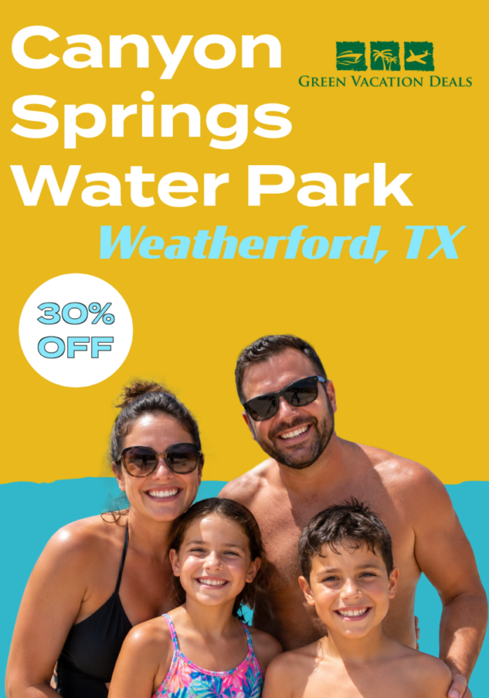 Save 30% on a ticket to Canyon Springs Water Park in Weatherford, TX
