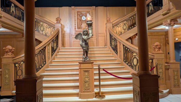 A picture of the Grand Staircase at the Titanic Exhibition