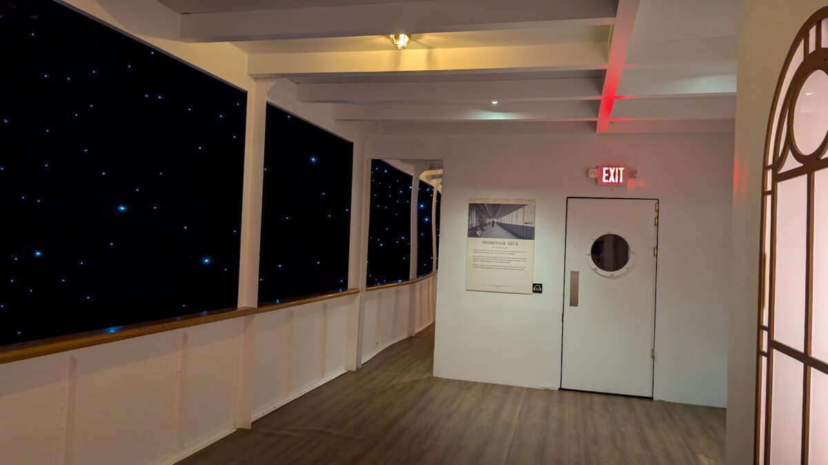 A picture of the Promenade Deck from the Titanic Exhibition