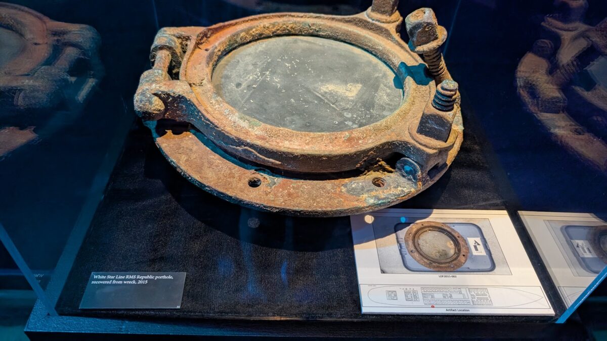 A picture of the wreckage found from Titanic: The Exhibition