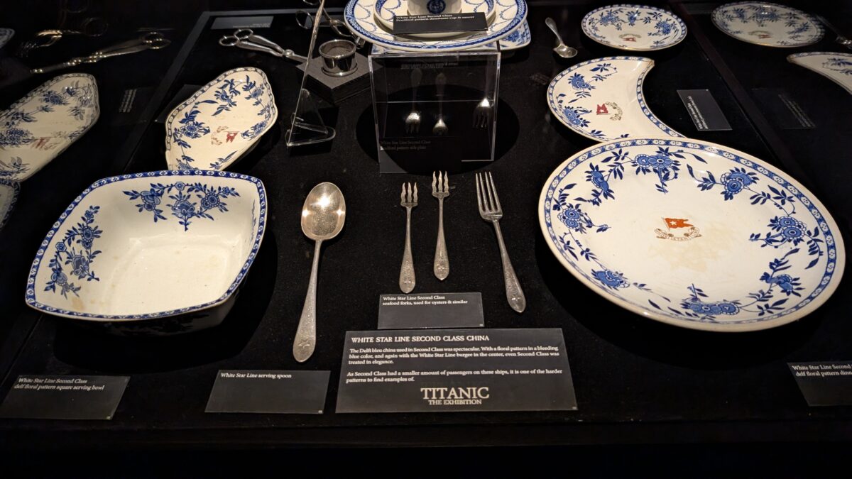 A picture of China used by second passengers as seen during Titanic The Exhibition