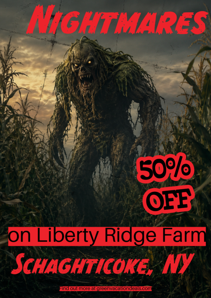Nightmares On Liberty Ridge Farm Schaghticoke NY Coupon Coupon for Nightmares - Haunted Houses & Field Of Screams at Liberty Ridge Farm in Schaghticoke, NY