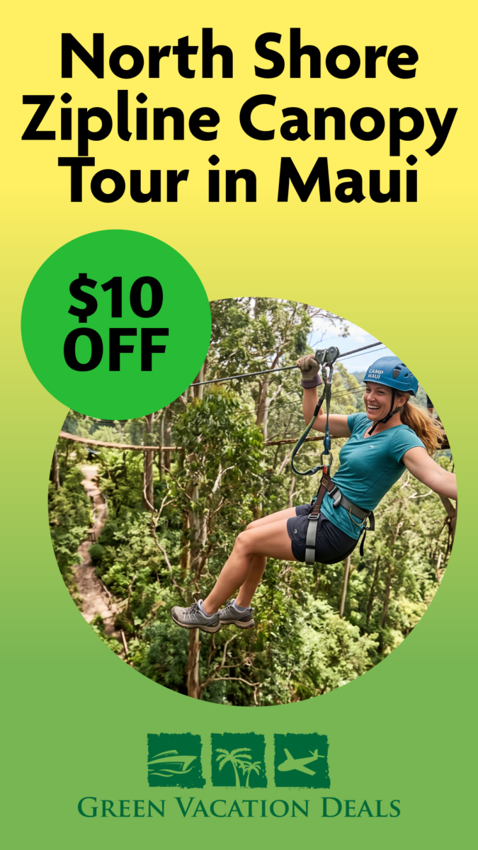 North Shore Canopy Tour Maui Discount Ticket $10 off a North Shore Zipline Canopy Tour in Maui