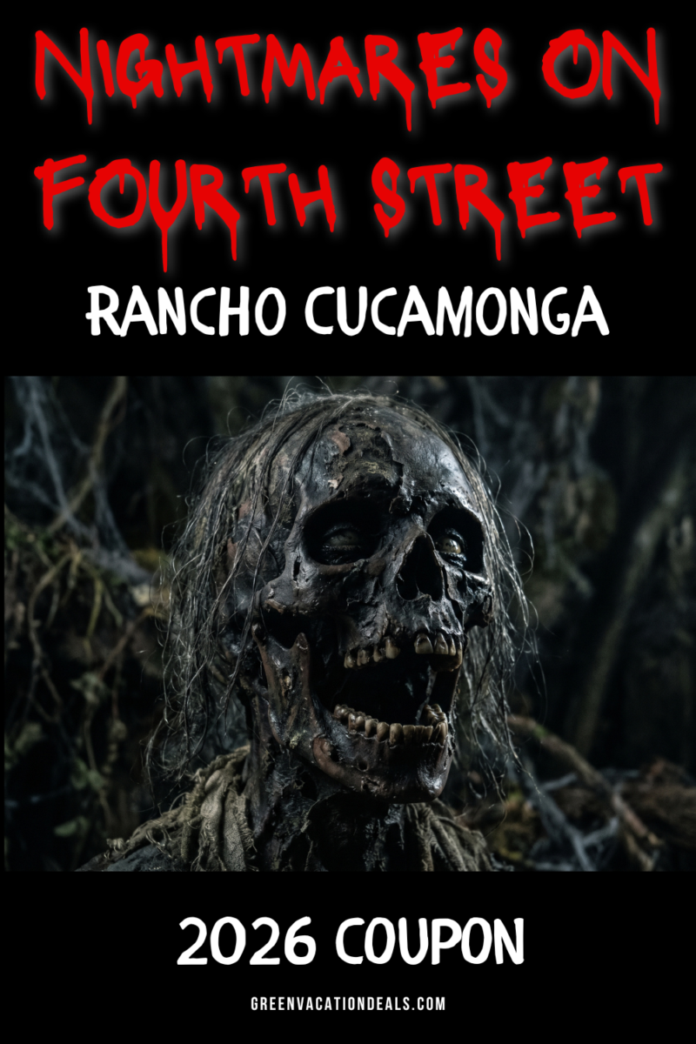 Nightmares Fourth Street Rancho Cucamonga Coupon Nightmares on Fourth Street Rancho Cucamonga Coupon Code: Save 33% off a Halloween maze and haunt experience