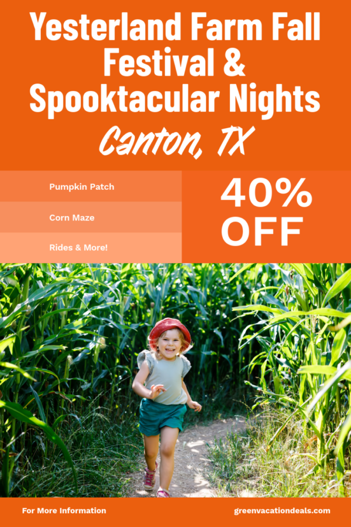 Yesterland Farm Fall Festival & Spooktacular Nights Coupon Code: 40% Off